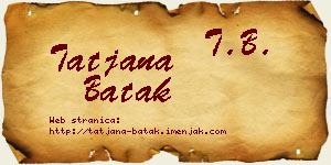 Tatjana Batak vizit kartica